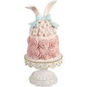 Clayre & Eef Decoratie Beeld Taart Ø 17x35 cm Wit Kunststof