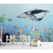 Diep in de zee - Kinderbehang - 389,6 cm x 280 cm - Walloha
