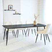 Eettafel Jules Sintered Stone Marmerlook Zwart