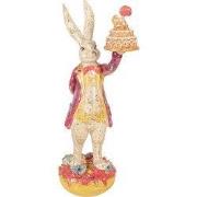 Clayre & Eef Decoratie Beeld Konijn 14x10x30 cm Beige Kunststof