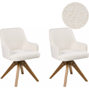SYLVANIA - Eetkamerstoel set van 2 - Off-white - Bouclé