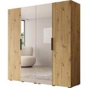 Meubella - Kledingkast Marquesa - Eiken - 200 cm - Met spiegel