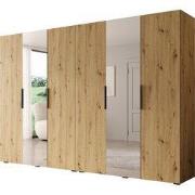 Meubella - Kledingkast Marquesa - Eiken - 300 cm - Met spiegel