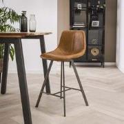 Set van 4 Barkrukken Siena Saddle PU bruin
