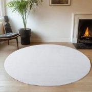JOY Effen Soft Rond Vloerkleed – 100% Polyester – Anti-Slip - Wit- 160...