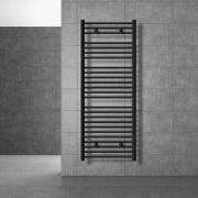 Badkamerradiator Sahara 600x1500 mm zwart mat recht met zijaansluiting...