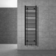 Badkamerradiator Sahara 400x1500 mm zwart mat recht met middenaansluit...