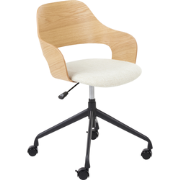 NOVATO - Bureaustoel - Lichtbeige - Linnen