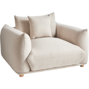 LUVOS - Fauteuil - Lichtbeige - Stof