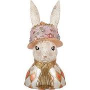 Clayre & Eef Decoratie Beeld Konijn 26x26x50 cm Beige Kunststof