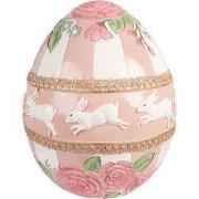 Clayre & Eef Decoratie Beeld Ei Ø 38x46 cm Roze Kunststof