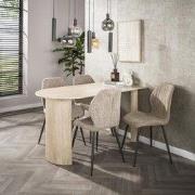 Hoyz Collection - Eettafel Romano Arch 1-side 140cm - Keramiek Travert...