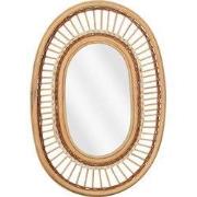 Mica Decorations Oval Wandspiegel - L59 x B40 x H3 cm - Rotan - Lichtb...
