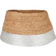 House of Seasons Kerstboomrok - H26 x Ø50 cm - Zeegras - Zilver