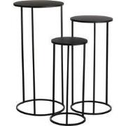 Mica Decorations Quinty Bijzettafel - Set van 3 - H70 x Ø32 cm - Metaa...