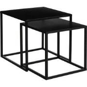 Mica Decorations Goa Bijzettafel - Set van 2 - L35 x B35 x H33 cm - Me...