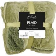 Mica Decorations Mardy Fleece Plaid - L200 x B150 cm - Lichtgroen