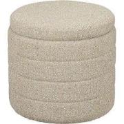 Mica Decorations Poef met Opbergruimte - H41 x  Ø42 cm - Beige