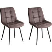 MELROSE - Eetkamerstoel - Donkerbruin - Kunstleer