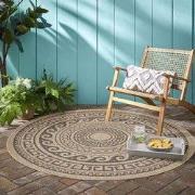 Summit Indoor & Outdoor Beige / Zwart Rond - 160 X 160 CM