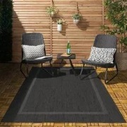 Capri Buitenkleed Indoor & Outdoor Zwart - 80 X 150 CM