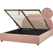 VAUCLUSE - Bed met opbergruimte - Pastelroze - 160 x 200 cm - Bouclé