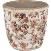 Clayre & Eef Bloempot Ø 14x13 cm Beige Roze Keramiek Bloemen