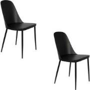 Housecraft Living Pip Eetkamerstoelen Zwart - Set van 2