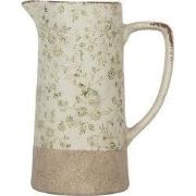 Clayre & Eef Decoratie Kan 21x14x26 cm Groen Keramiek Bloemen