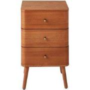 Nachtkastje met 3 lades en afgeronde fronten H71 cm - KARL