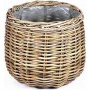 mand rond grijs d26h24 cm