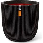 Pot bol Groove H34 cm zwart