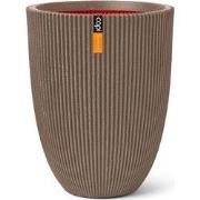 Vaas elegant laag Groove NL 34x46 ivoor bloempot