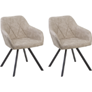 MONEE - Eetkamerstoel - Beige - Polyester