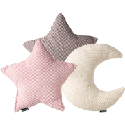 LUNA - Set van 3 sierkussens - Gebroken wit/Roze/Taupe - Corduroy