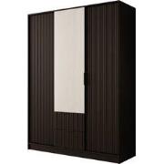 Meubella - Negroni - Kledingkast met 3 deuren - Zwart - 150x51x200 cm