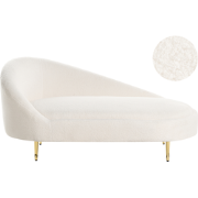 VALREAS - Chaise longue - Gebroken wit - Linkszijdig - Bouclé