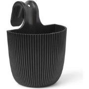 Balkonbak 21x28 textiel zwart bloempot