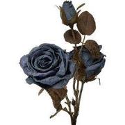 Clayre & Eef Kunstbloem Roos 70 cm Blauw Kunststof
