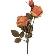 Clayre & Eef Kunstbloem Roos 70 cm Oranje Kunststof
