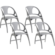 NEMI - Tuinstoel set van 4 - Grijs - Polypropyleen