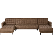 ABERDEEN - U-vorm bank - Bruin - Kunstleer