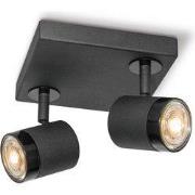 Home sweet home LED opbouwspot Manu 2 lichts ? 16 cm - zwart