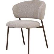 Eetkamerstoel Beige/Walnoot - Feya - Set van 2