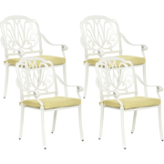 ANCONA  - Tuinstoel set van 4 - Gebroken wit - Aluminium