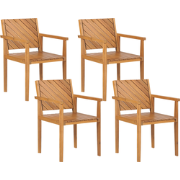 BARATTI - Tuinstoelen set van 4 - Lichtbruin - Acaciahout