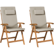 JAVA PREMIUM - Tuinstoel set van 2 - Taupe - Acaciahout