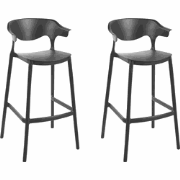 GUBBIO - Barkruk set van 2 - Zwart - Polypropyleen