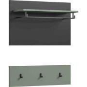 Furnilux wandgarderobe Canu 73x80x27 cm in basalt grijs en Smoke Green...