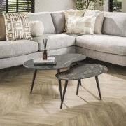 Niora Niervormige Salontafel Set van 2 Keramiek Fossil Black